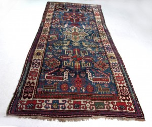 Kazak Akstafa Caucasico antico cm 333x125 - immagine 4